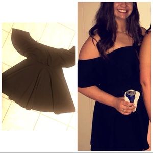 Off the shoulder black dress